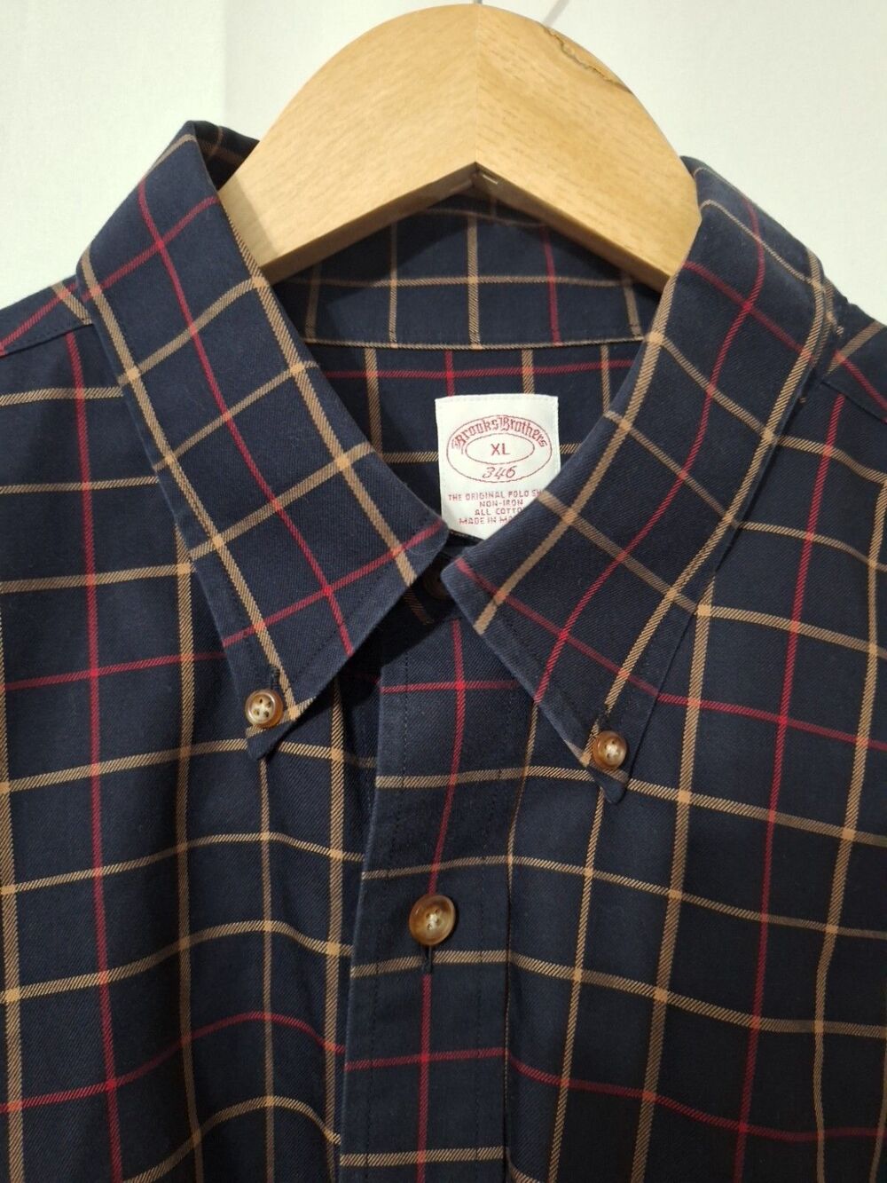 Brooks Brothers Men's Polo 346 Dress Shirt Sz XL Plaid Long Sleeve Button Down